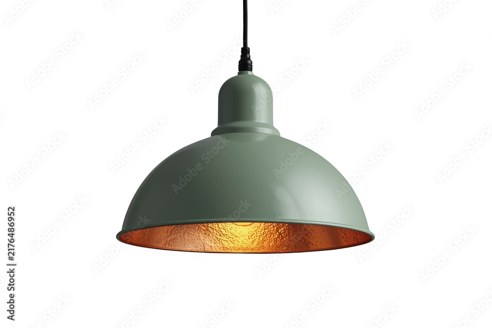 Obraz premium Vintage green metal dome pendant lamp