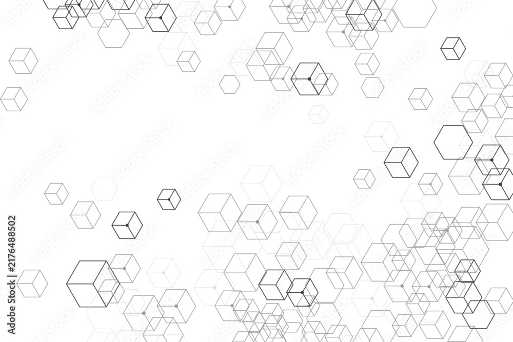 Fototapeta premium Abstract white hexagon pattern background. Repeating honeycomb geometry and clean lines. Modern design for web design, packaging and cover.
