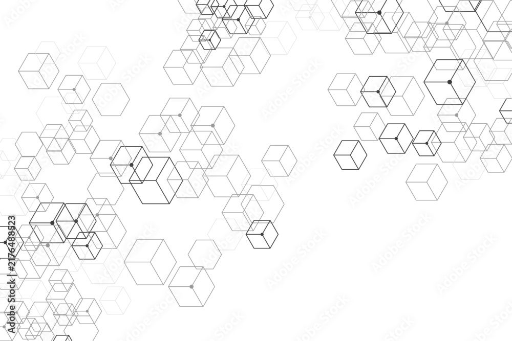 Fototapeta premium Abstract white hexagon pattern background. Modern tech grid with subtle glow. Elegant design for presentation, web design and template.