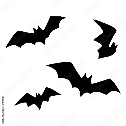 Bats flapping their wings on halloween