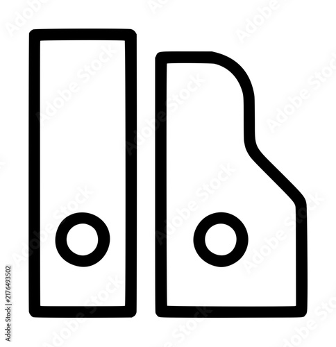 Fotografie Hand-traced vector illustration of two lever arch file folders shown in minimali