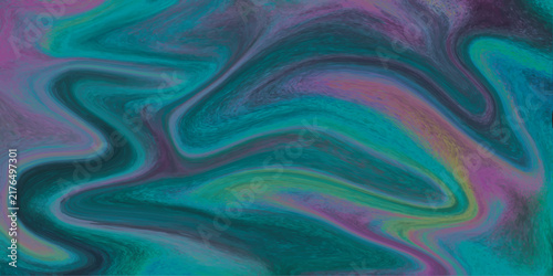 Abstract Fluid Dark Teal And Purple Swirl Background With Flowing Wavy Lines, Vibrant Magenta And Green Accents, Artistic Liquid Texture Creating A Modern Dreamy Digital Backdrop