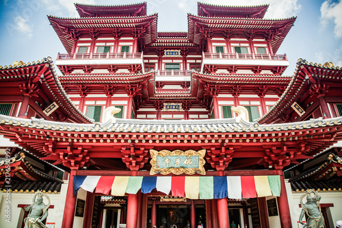 Obraz na plátně SINGAPORE, SINGAPORE - MARCH 2019:Buddha Tooth relic temple in Singapore