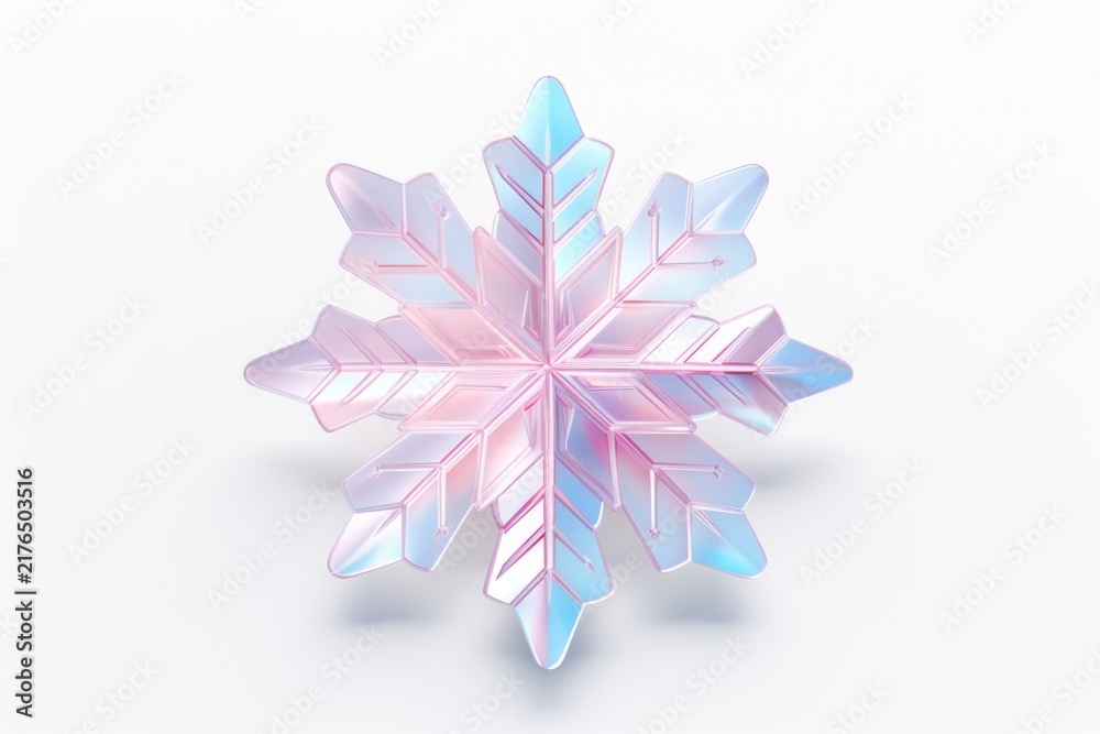Naklejka premium Snowflake white background celebration creativity.
