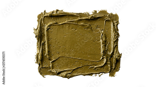 Fotografía Thick olive green oil paint rectangular stroke featuring heavy impasto texture w