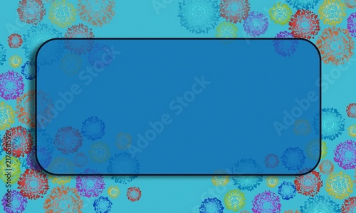Floral Blue Frame Vector Background Design