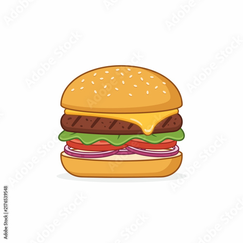 Hamburger Icon Illustration for Fast Food and Restaurant Concept
