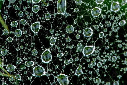 dew drops on a spiderweb