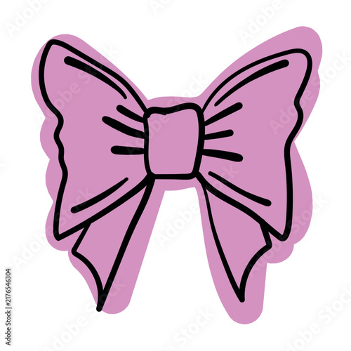 A funny colorful bow. Simple vector drawing. 