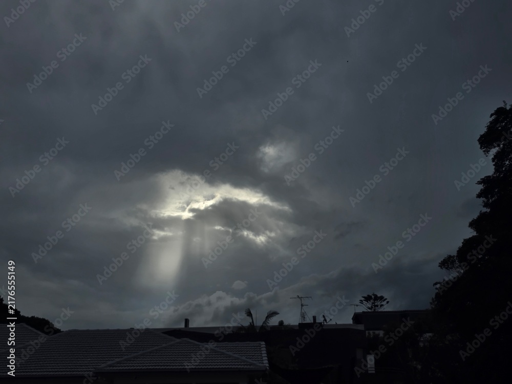Fototapeta premium storm clouds over city