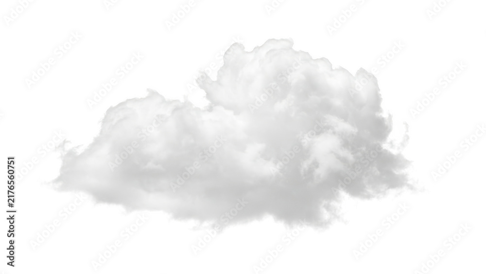 Obraz premium Fluffy white cloud with soft natural texture on transparent background for sky design