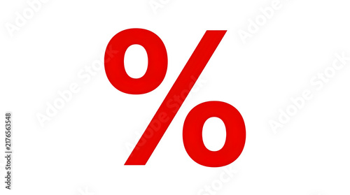 Bright red percent symbol icon for sales and marketing discounts