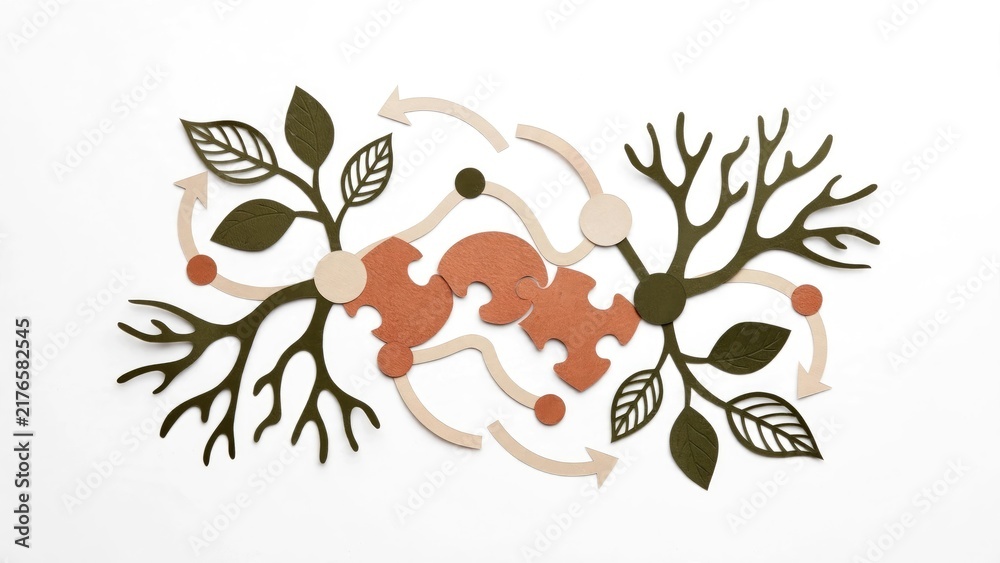 Obraz premium Organic Branch Cutout Design for Nature Illustration