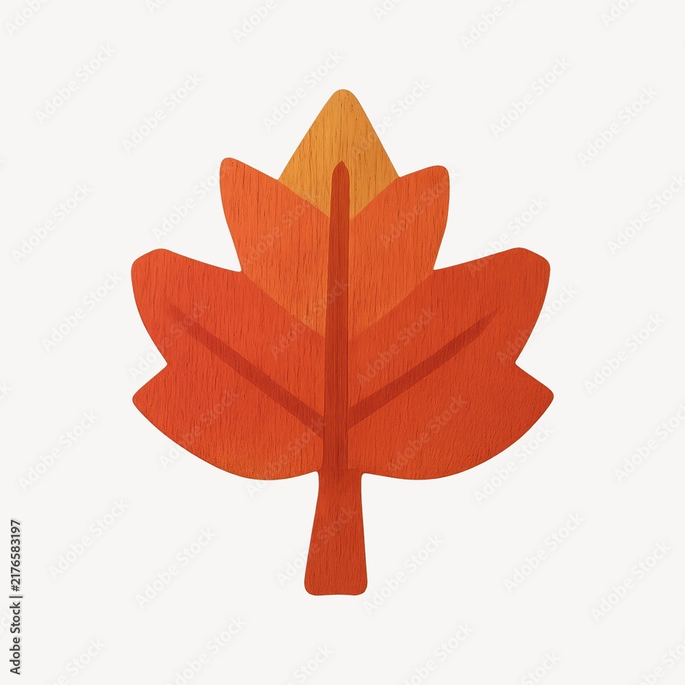Obraz premium Autumn leaf with wooden texture.