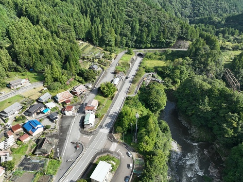 岐阜県 本巣市 金原ダムから見る風景 ドローン空撮