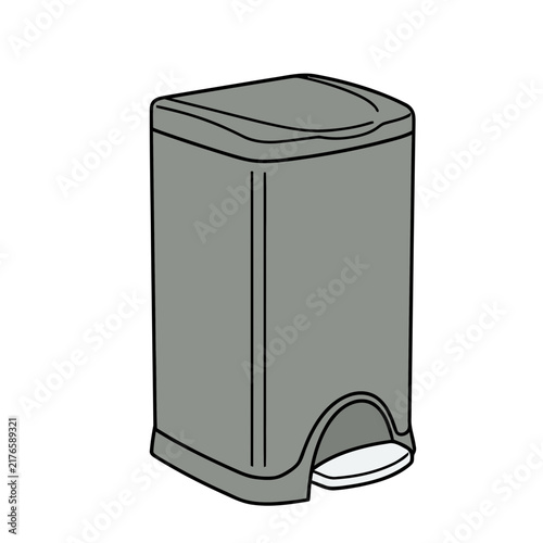 Gray pedal trash can
