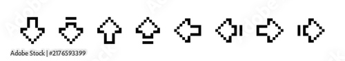 Pixel Art Arrow Set Directional Pointer Vector