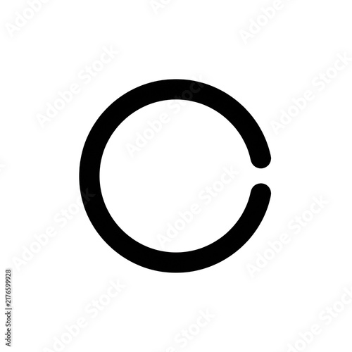 Circular loading progress bar icon for digital waiting animation and website buffering process.