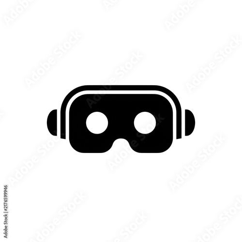 Virtual reality headset icon black silhouette representing immersive technology for gaming and digital simulation experiences.