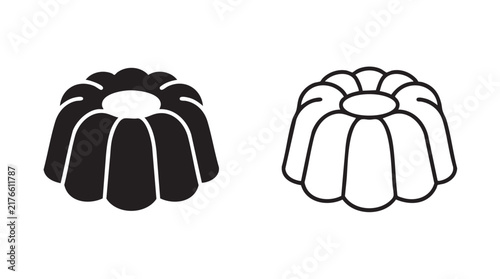 bundt cake pictogram set, dual style illustration