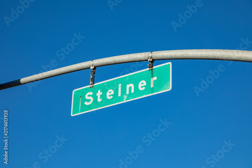 street name  steiner at traffic light in San Francisco