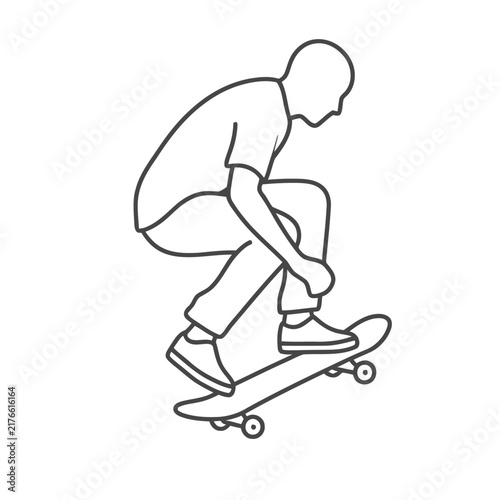 Skateboarder performing a trick