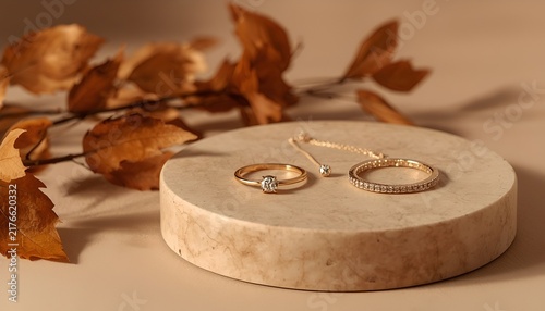 Elegant Autumn Jewelry Product Display