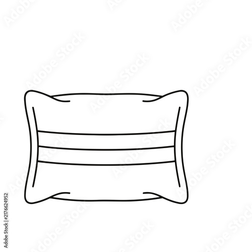 Outline of a pillow with stripes
