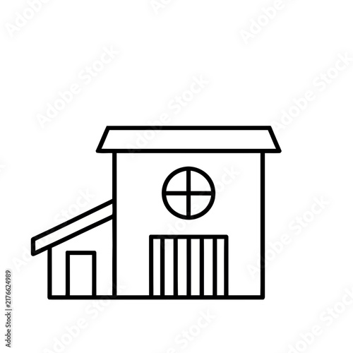 Simple Line Art Building Icon