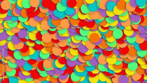 Colorful Confetti Circles Seamless Loop Background