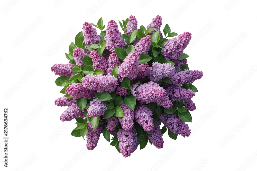 Obraz premium Full purple lilac bouquet with foliage
