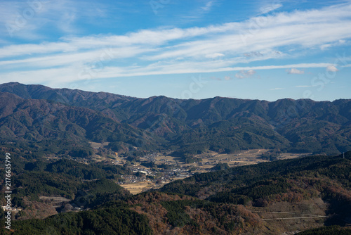 Cuadro en lienzo 恵那市の阿木川ダム周辺から望む秋の風景