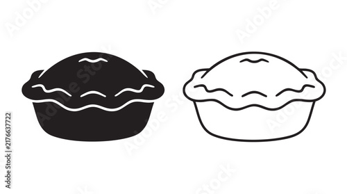 meat pie icon set, vector illustration, food design