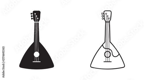 Photography balalaika icon set, vector illustration