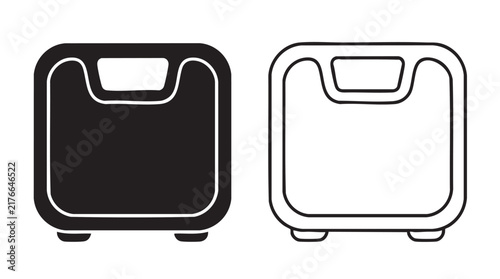 Bild auf Leinwand bathroom scale digital vector icon set featuring weight