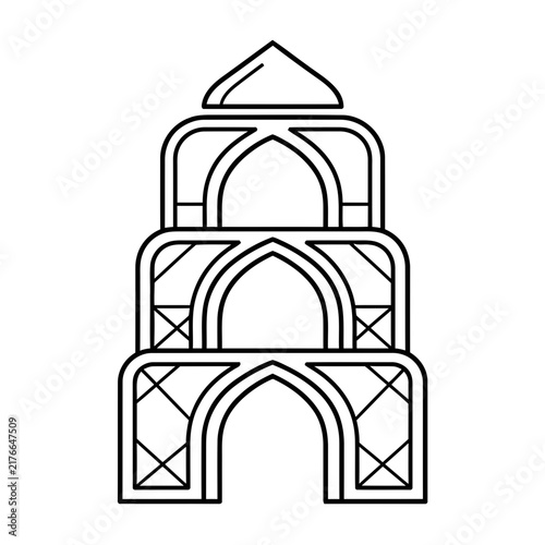Stylized Tower with Arches and Dome