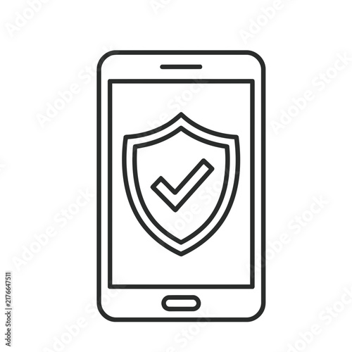 Smartphone with Shield and Check Mark Icon