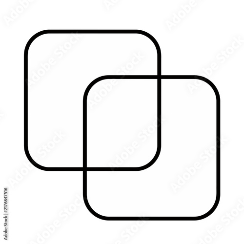 Two overlapping rounded squares
