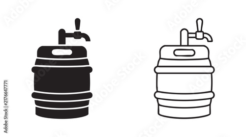 beer keg vector icon set, isolated design