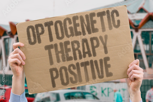 Cuadro en lienzo "Optogenetic therapy positive" Optogenetic therapy shows interim positive