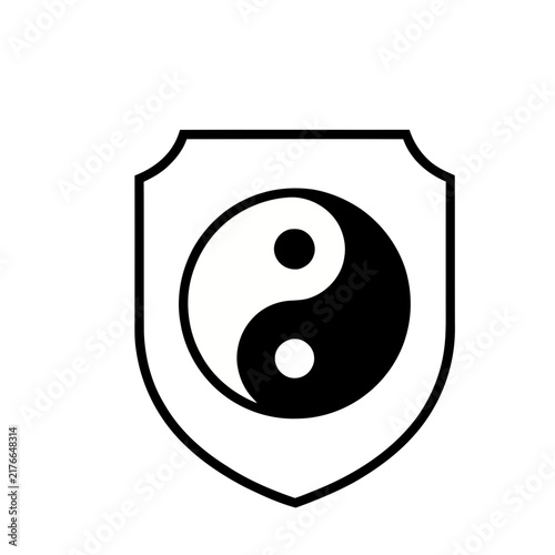 Yin Yang Symbol on Shield