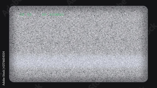 Old tv static noise glitch effect, no signal screen, television snow interference loop