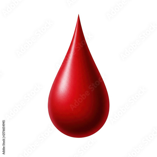 Red water droplet icon in 3d style