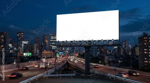 White Billboard Above City Way