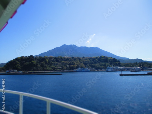 Cuadro en lienzo Sakurajima, Kagoshima, Japan - Diorama Effect