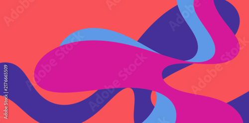 Eye-catching vibrant fluid liquid shapes in pink, purple, and blue. Smooth abstract vector background for contemporary web design, banners, and covers.