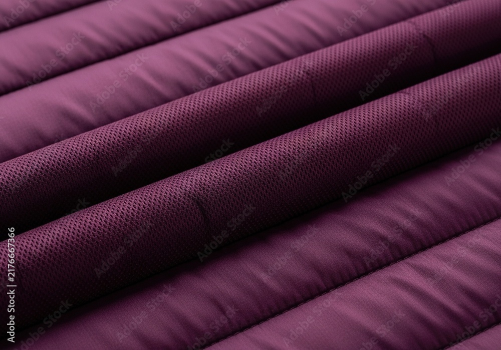Obraz premium Macro view of dark purple quilted fabric texture.