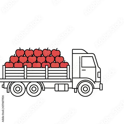 Truck loaded with apples