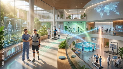 Futuristic Rehabilitation Center with Advanced Technology