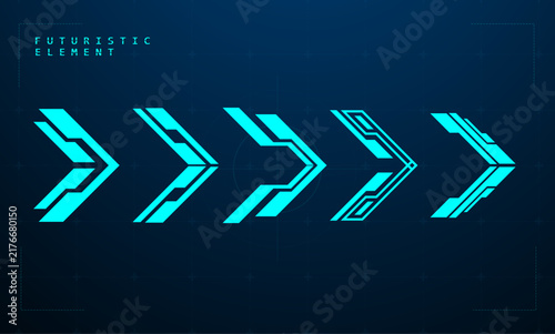 Futuristic blue arrow or pointer